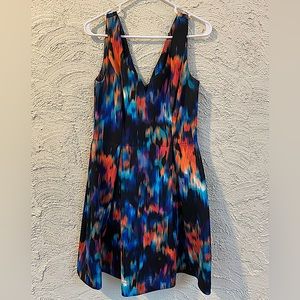 Calvin Klein size 8 dress. Gorgeous multicolored abstract watercolor pattern